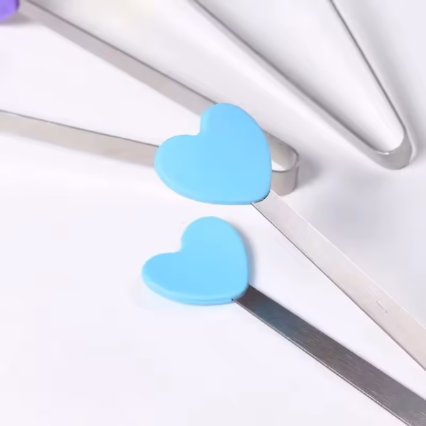 Cleste Creativ pentru Mancare, Flippy, Model Inimioare din Silicon, 14.5x3 cm, Rezistent la Temperaturi Inalte si Coroziune, Albastru - imagine 8