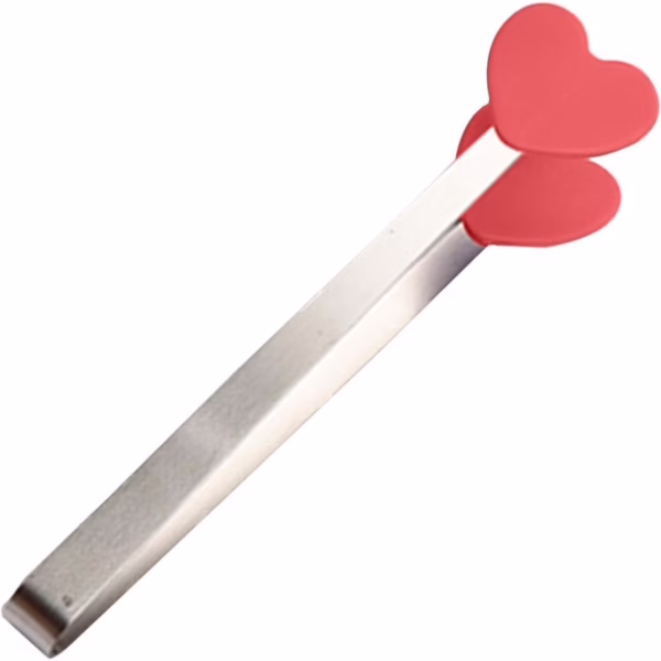 Cleste Creativ pentru Mancare, Flippy, Model Inimioare din Silicon, 14.5x3 cm, Rezistent la Temperaturi Inalte si Coroziune, Rosu - imagine 3