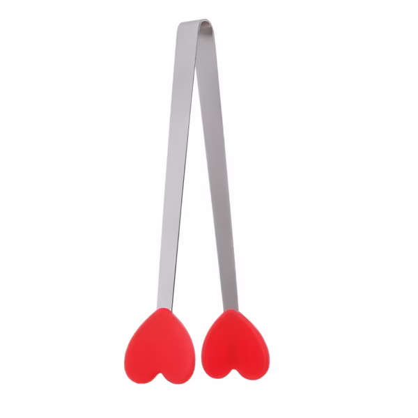 Cleste Creativ pentru Mancare, Flippy, Model Inimioare din Silicon, 14.5x3 cm, Rezistent la Temperaturi Inalte si Coroziune, Rosu - imagine 1
