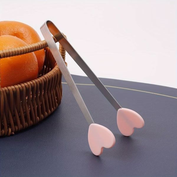 Cleste Creativ pentru Mancare, Flippy, Model Inimioare din Silicon, 14.5x3 cm, Rezistent la Temperaturi Inalte si Coroziune, Roz - imagine 3