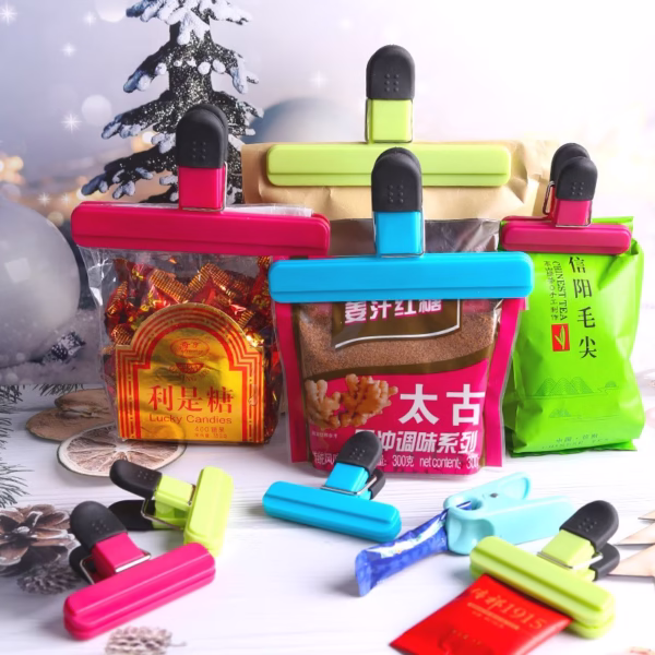 Cleste Multifunctional pentru Sigilarea Pungilor, Flippy, din Plastic, Mentine Alimentele Proaspete, 15x7.5 cm, Albastru - imagine 5