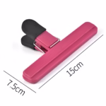 Cleste Multifunctional pentru Sigilarea Pungilor, Flippy, din Plastic, Mentine Alimentele Proaspete, 15x7.5 cm, Roz - imagine 2