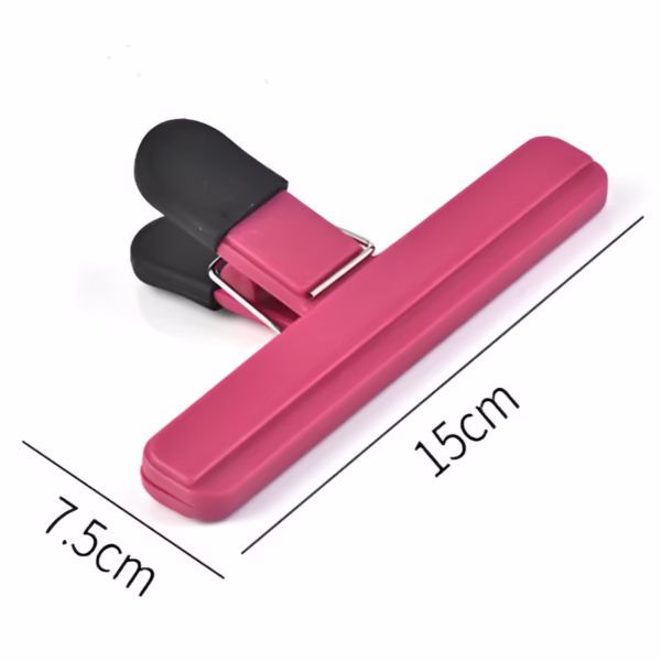 Cleste Multifunctional pentru Sigilarea Pungilor, Flippy, din Plastic, Mentine Alimentele Proaspete, 15x7.5 cm, Roz - imagine 2