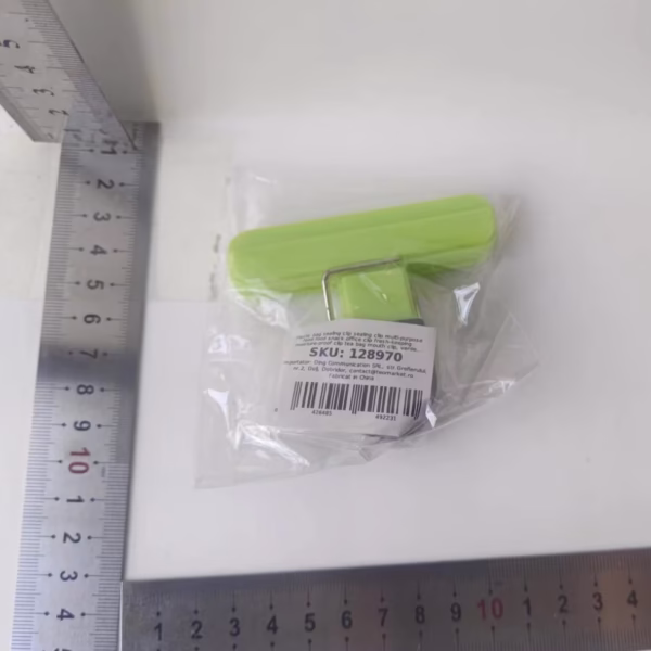 Cleste Multifunctional pentru Sigilarea Pungilor, Flippy, din Plastic, Mentine Alimentele Proaspete, 7x6.5 cm, Verde - imagine 2