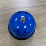 Clopotel Metalic Multifunctional, Flippy, Albastru cu Imprimeu Smiley Face, 7.5x7.5x6.5 cm, Receptie, Restaurant, Cafenele - imagine 6
