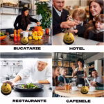 Clopotel Metalic Multifunctional, Flippy, Galben cu Imprimeu Smiley Face, 7.5x7.5x6.5 cm, Receptie, Restaurant, Cafenele - imagine 2