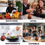Clopotel Metalic Multifunctional, Flippy, Portocaliu cu Imprimeu Smiley Face, 7.5x7.5x6.5 cm, Receptie, Restaurant, Cafenele - imagine 2