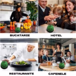 Clopotel Metalic Multifunctional, Flippy, Verde cu Imprimeu Smiley Face, 7.5x7.5x6.5 cm, Receptie, Restaurant, Cafenele - imagine 2