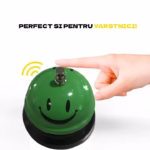 Clopotel Metalic Multifunctional, Flippy, Verde cu Imprimeu Smiley Face, 7.5x7.5x6.5 cm, Receptie, Restaurant, Cafenele - imagine 4