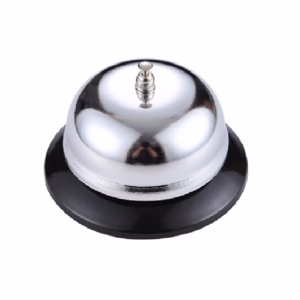 clopotel-sonerie-metalica-flippy-pentru-receptie-hoteluri-baruri-restaurante-material-metal-si-plast-main-64774448f324e Clopotel sonerie metalica Flippy, pentru receptie hoteluri, baruri, restaurante, material metal si plastic, 6 x 8.5 cm, argintiu - imagine 1