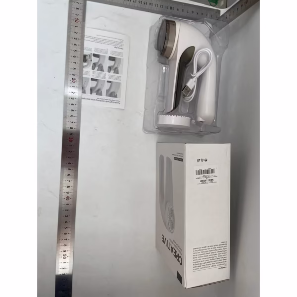 Aparat Pentru Curatat Scame, Par Si Praf, Flippy, Trimmer pentru Diferite Tipuri De Material, Cu Lame Din Otel Inoxidabil, Maner Ergonomic, Incarcare Prin USB, 15x6x9 cm, Alb - imagine 2