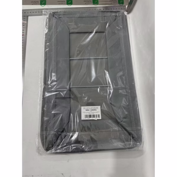 Cutie Depozitare Flippy, pentru Haine, lucruri, din Textil cu Cadru Metalic, Manere Laterale, forma Dreptunghiulara, 47 x 28 x 20 cm, volum 26 L, Gri - imagine 2