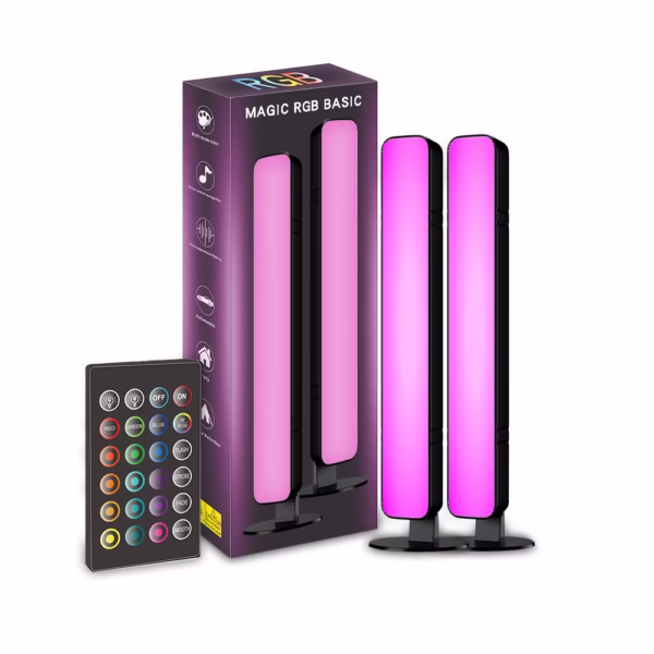 computer-sound-pickup-atmosphere-lamp-desktop-sound-pickup-lamp-music-atmosphere-light-light-color-s-main-662a5d82a4903 Set 2 Lampi de Birou, Flippy, RGB Colorat, 28 LED, Putere 5V, Telecomanda cu 24 de Taste, Cablu USB, Negru, 25.5x4x3.5cm - imagine 1