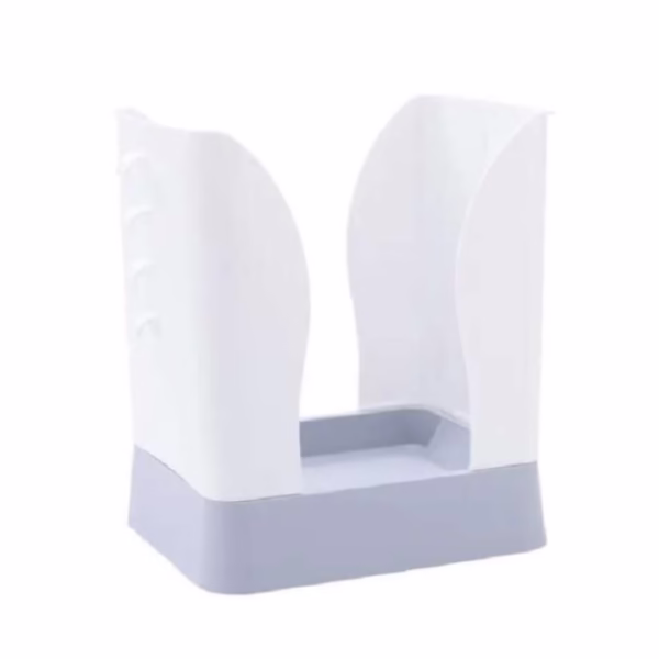 Cos de Gunoi Extensibil, Flippy, din Plastic, Reglabil, Pliabil, Versatil, pentru Bucatarie, Baie sau Birou, Cos Universal, 21x25x17 cm, Alb Gri - imagine 4