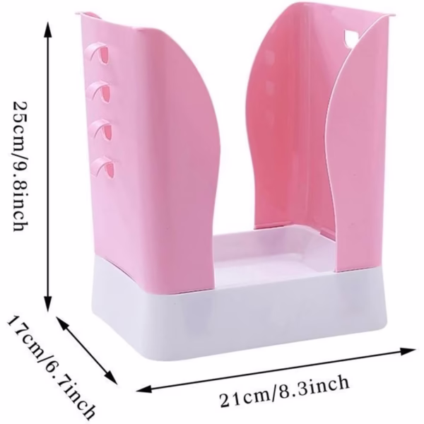 Cos de Gunoi Extensibil, Flippy, din Plastic, Reglabil, Pliabil, Versatil, pentru Bucatarie, Baie sau Birou, Cos Universal, 21x25x17 cm, Roz Alb - imagine 8