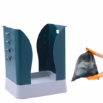 Cos de Gunoi Extensibil, Flippy, din Plastic, Reglabil, Pliabil, Versatil, pentru Bucatarie, Baie sau Birou, Cos Universal, 21x25x17 cm, Albastru Gri - imagine 2