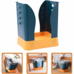 Cos de Gunoi Extensibil, Flippy, din Plastic, Reglabil, Pliabil, Versatil, pentru Bucatarie, Baie sau Birou, Cos Universal, 21x25x17 cm, Albastru Galben - imagine 4