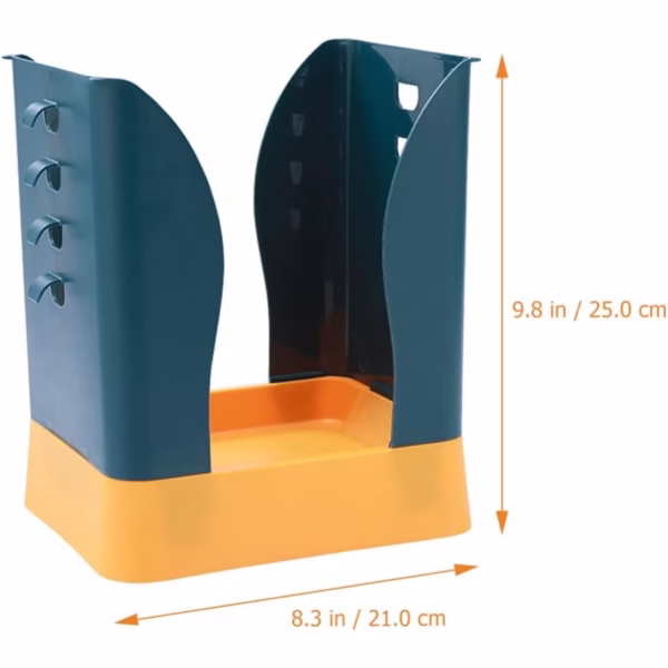 Cos de Gunoi Extensibil, Flippy, din Plastic, Reglabil, Pliabil, Versatil, pentru Bucatarie, Baie sau Birou, Cos Universal, 21x25x17 cm, Albastru Galben - imagine 8