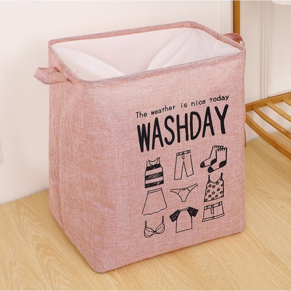 Cos Rufe, Flippy, 72 L, Textil, 30x40x60 cm, Roz, Cu Imprimeu - imagine 1