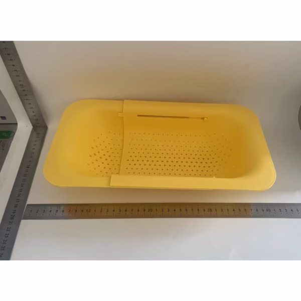 Cos pentru Scurgere Chiuveta de Bucatarie, Flippy, Plastic, Telescopic, 36x20x5 cm, Galben - imagine 2