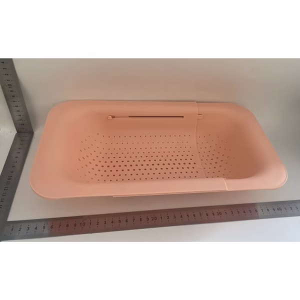 Cos pentru Scurgere Chiuveta de Bucatarie, Flippy, Plastic, Telescopic, 36x20x5 cm, Roz - imagine 2