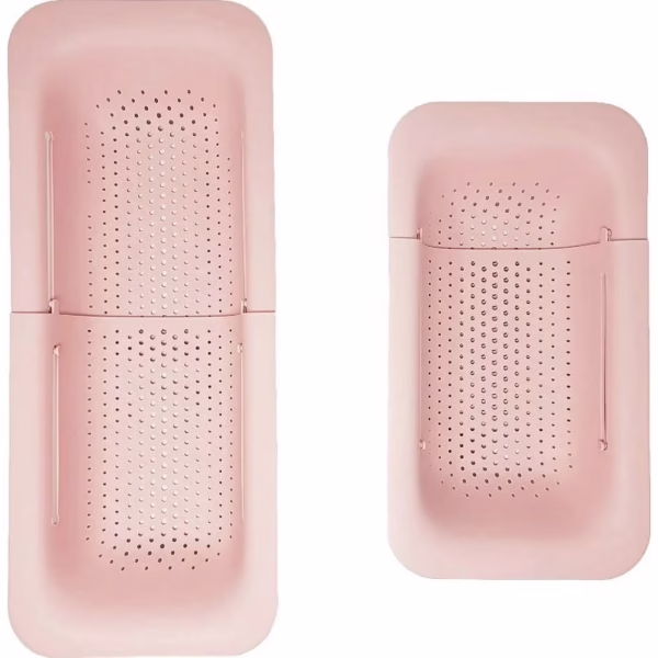 Cos pentru Scurgere Chiuveta de Bucatarie, Flippy, Plastic, Telescopic, 36x20x5 cm, Roz - imagine 4
