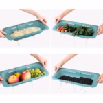 Cos pentru Scurgere Chiuveta de Bucatarie, Flippy, Plastic, Telescopic, 36x20x5 cm, Verde - imagine 4