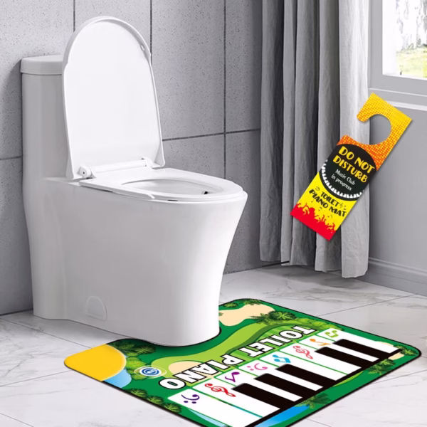 Covoras de Baie, Flippy, Model Pian Electric, Interactiv, 3 Moduri, +14 Ani, din Panza, cu Baterii, 60 x 48 cm, Verde - imagine 4