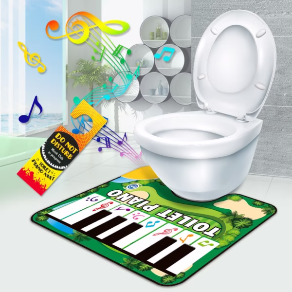Covoras de Baie, Flippy, Model Pian Electric, Interactiv, 3 Moduri, +14 Ani, din Panza, cu Baterii, 60 x 48 cm, Verde - imagine 6