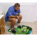 Covoras de Baie, Flippy, Model Teren de Golf, Interactiv, +14 Ani, din PVC, 80 x 69 cm, Verde - imagine 2