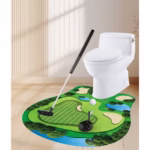Covoras de Baie, Flippy, Model Teren de Golf, Interactiv, +14 Ani, din PVC, 80 x 69 cm, Verde - imagine 5