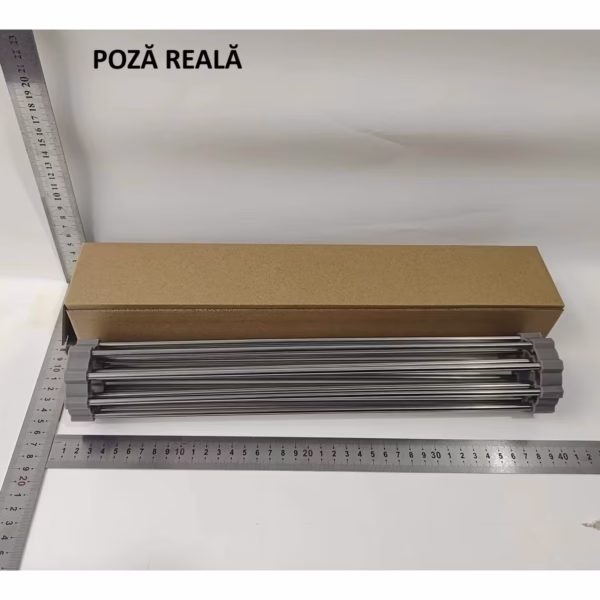 Covoras de Scurgere pentru Chiuveta Bucatarie, din Otel Inoxidabil, Suport Chiuveta, Pliabil, Antiderapant, Usor de Curatat si de Depozitat, 37x30cm, 15 Tuburi, Gri - imagine 7