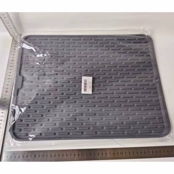 Covoras din Silicon pentru Scurgere Vase, Flippy, Uz Casnic, Rezistent la Temperaturi Ridicate, Izolator, 43x32.5 cm, Negru - imagine 2