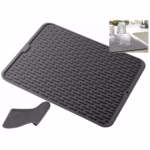Covoras din Silicon pentru Scurgere Vase, Flippy, Uz Casnic, Rezistent la Temperaturi Ridicate, Izolator, 43x32.5 cm, Negru - imagine 3
