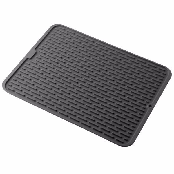 Covoras din Silicon pentru Scurgere Vase, Flippy, Uz Casnic, Rezistent la Temperaturi Ridicate, Izolator, 43x32.5 cm, Negru - imagine 5