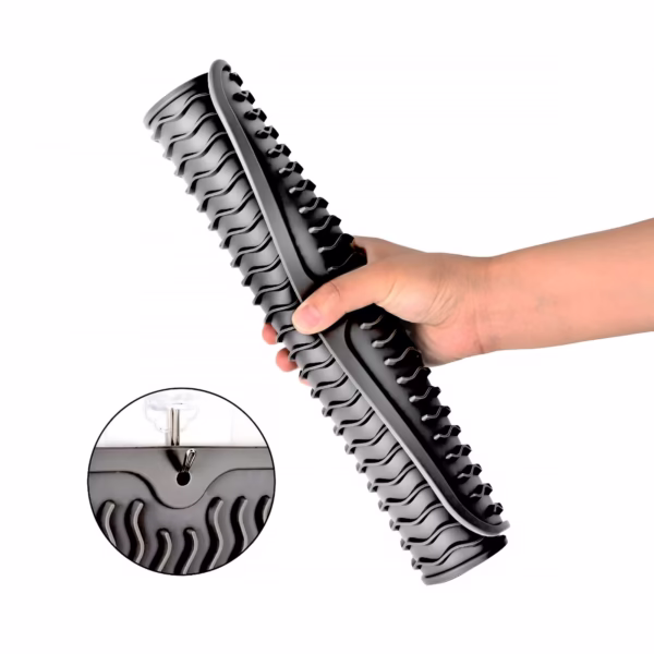 Covoras din Silicon pentru Scurgere Vase, Flippy, Uz Casnic, Rezistent la Temperaturi Ridicate, Izolator, 43x32.5 cm, Negru - imagine 6
