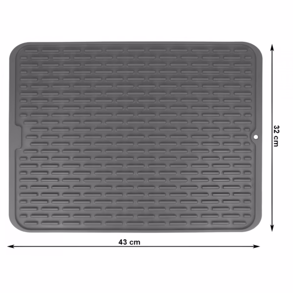 Covoras din Silicon pentru Scurgere Vase, Flippy, Uz Casnic, Rezistent la Temperaturi Ridicate, Izolator, 43x32.5 cm, Negru - imagine 7