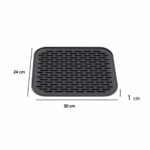 Covoras din Silicon pentru Scurgere Vase, Flippy, Uz Casnic, Rezistent la Temperaturi Ridicate, Izolator, 30x24 cm, Negru - imagine 2
