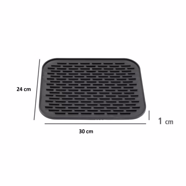 Covoras din Silicon pentru Scurgere Vase, Flippy, Uz Casnic, Rezistent la Temperaturi Ridicate, Izolator, 30x24 cm, Negru - imagine 2