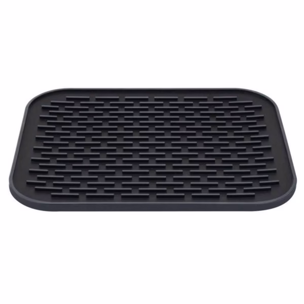 Covoras din Silicon pentru Scurgere Vase, Flippy, Uz Casnic, Rezistent la Temperaturi Ridicate, Izolator, 30x24 cm, Negru - imagine 10