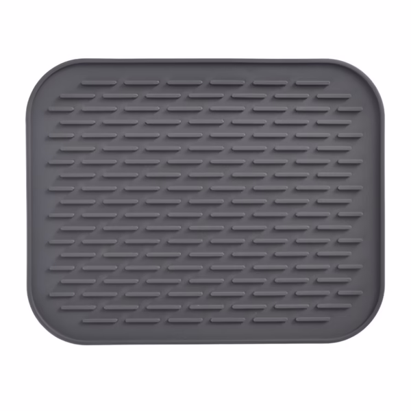 Covoras din Silicon pentru Scurgere Vase, Flippy, Uz Casnic, Rezistent la Temperaturi Ridicate, Izolator, 30x24 cm, Negru - imagine 1