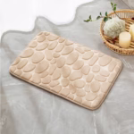 Covoras pentru Baie Antiderapant, Flippy, Uscare Rapida, Model 3D Piatra, 40x60 cm, Bej - imagine 8