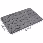 Covoras pentru Baie Antiderapant, Flippy, Uscare Rapida, Model 3D Piatra, 40x60 cm, Gri - imagine 3