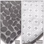 Covoras pentru Baie Antiderapant, Flippy, Uscare Rapida, Model 3D Piatra, 40x60 cm, Gri - imagine 6