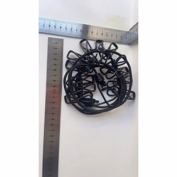 Sfoara pentru Uscarea Hainelor, Flippy, Uscator Sfoara Portabila, 12 Clips-uri Incluse, Lungime 180 cm, PP Cablu de Otel, Negru - imagine 8