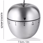 Cronometru de Bucatarie, Flippy, Mecanic, Forma de Mar, din Otel Inoxidabil, 60 min Timer, 7.5 x 6.2 cm, Argintiu - imagine 6