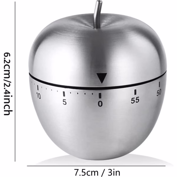 Cronometru de Bucatarie, Flippy, Mecanic, Forma de Mar, din Otel Inoxidabil, 60 min Timer, 7.5 x 6.2 cm, Argintiu - imagine 6