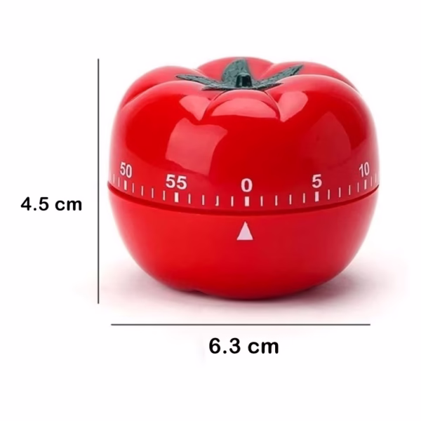 Cronometru mecanic de bucatarie Flippy, forma de rosie, 60 de minute, 6.3 x 4.5 cm, material ABS, rosu - imagine 2