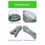 Curatator Manual Solzi de Peste, Flippy, Forma Peste , Recipient cu Capcac pentru Solzi, Plastic, Verde deschis, 16x6 cm - imagine 2