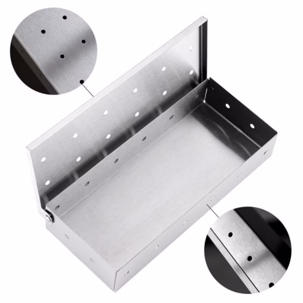 Cutie de afumator pentru gratar Flippy, Inox, 9.6x4.4x22.2 cm, Argintiu - imagine 4